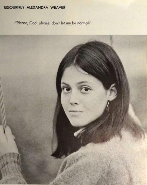  Sigourney Weaver in her high school yearbook 