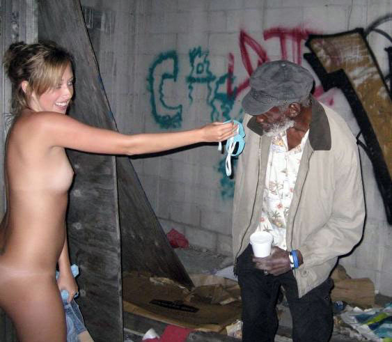 Homeless man sex with girl