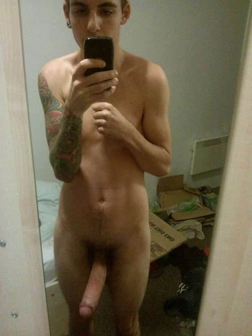Hairy naked man selfie