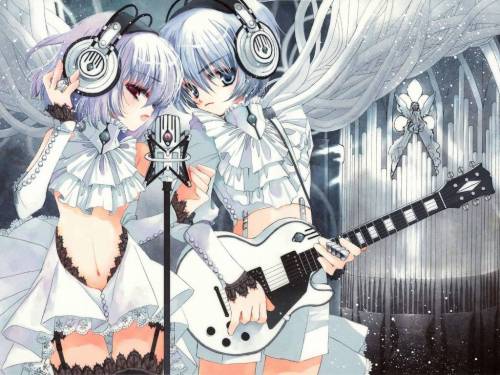 Anime girl with guitar