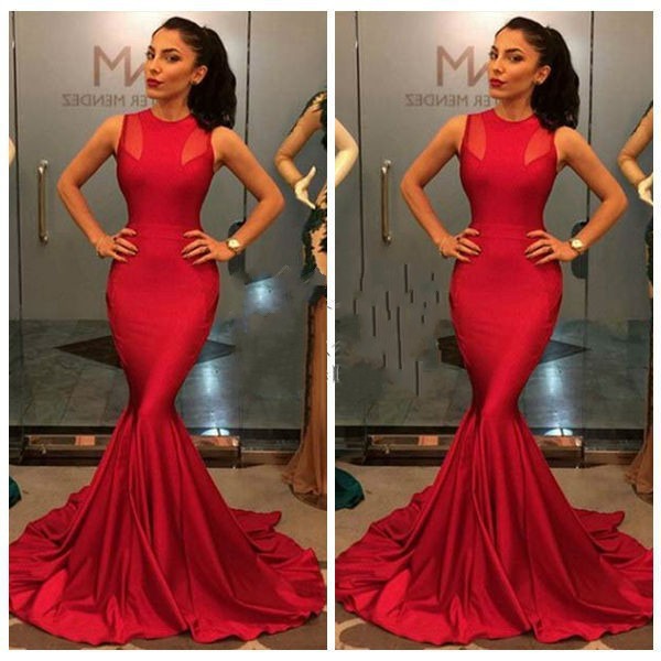 Sexy long red prom dress