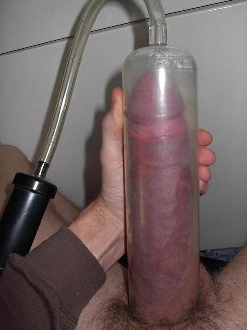 Shemale using penis pump