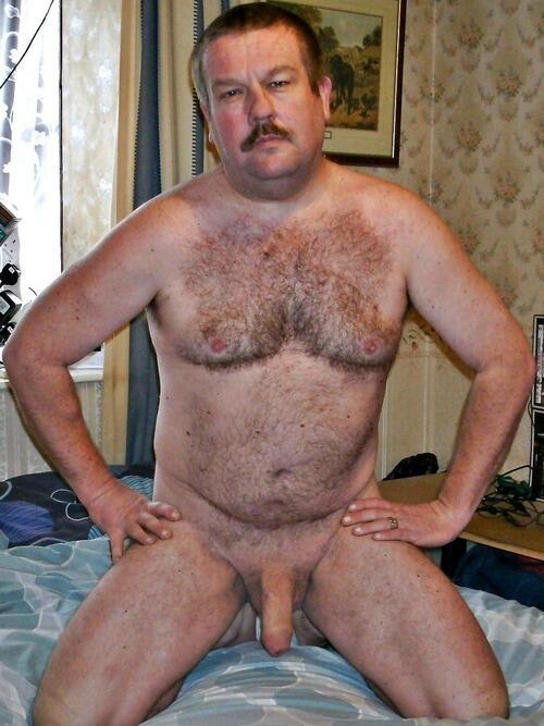Naked gay hairy muscle bear daddy
