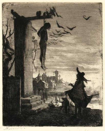 viktor-sbor: Albert Besnard, The Hanged Man (Le Pendu),1873. 
