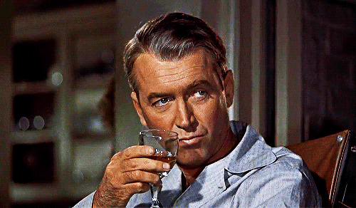 gif movie alfred hitchcock glass apartment toast 1954 james stewart Hitchcock rear window hollywoodmarcia •