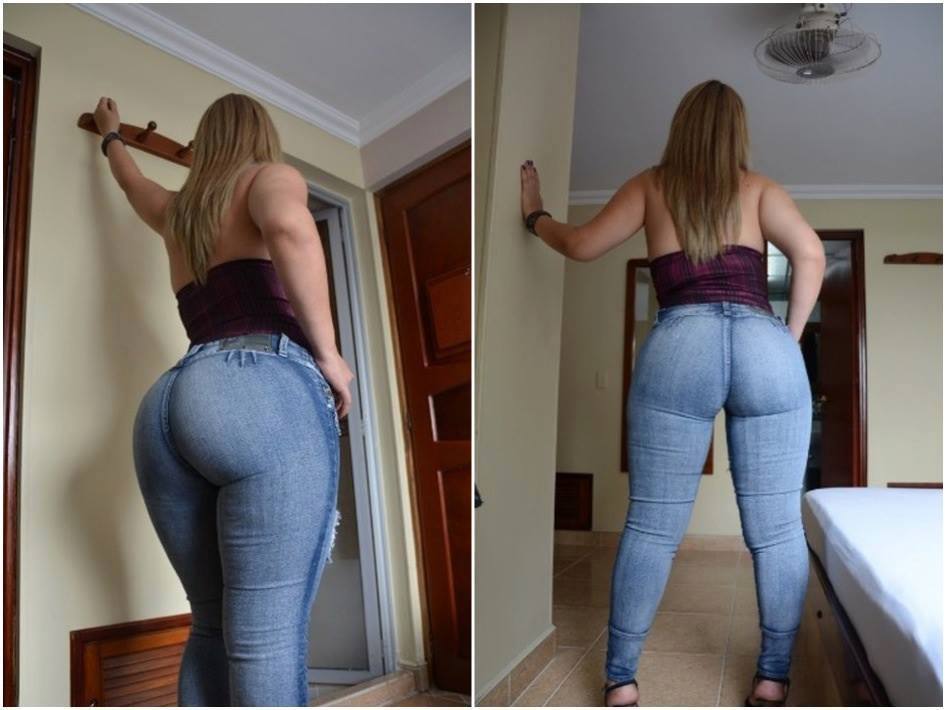 Big booties in tight jeans