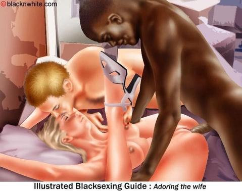 Illustrated interracial comic wife forced to strip