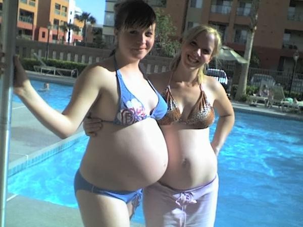 Pregnant wife nude pool