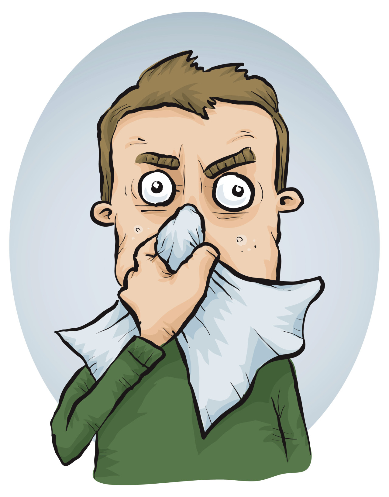 Images of men with colds and allergies
