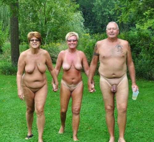 Mature senior nudist couples