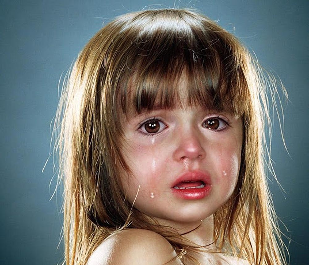 Little girl sad crying