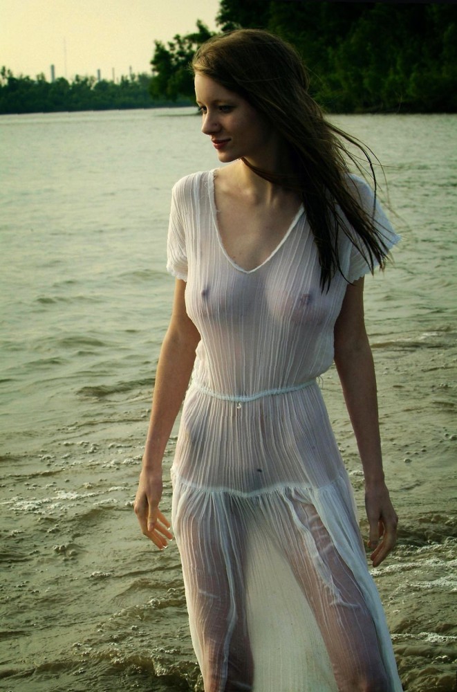 Girls wearing wet see through clothes