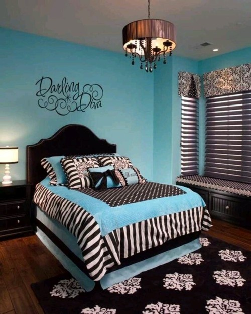 Black and white teenage girl bedroom ideas