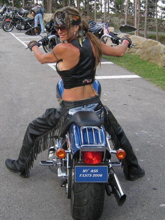 Hot babe on bike