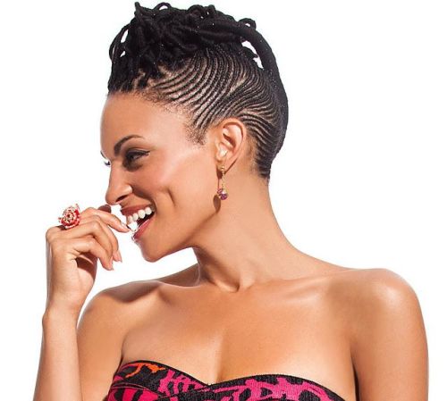 French braid natural hairstyles for black women