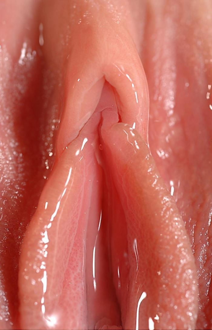 Perfect wet pink pussy close up
