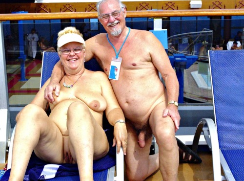Mature nudist couples outdoors