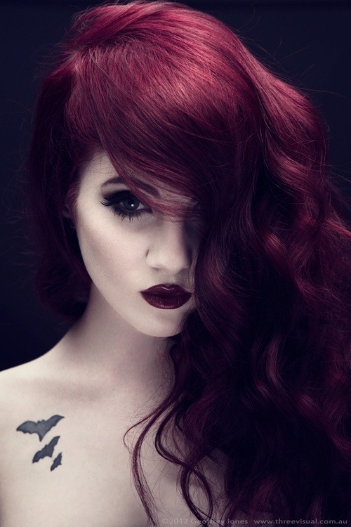Dark red hair color hot pics