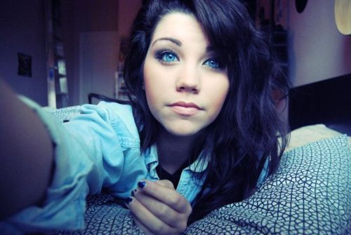 Beautiful girls with brown hair blue eyes