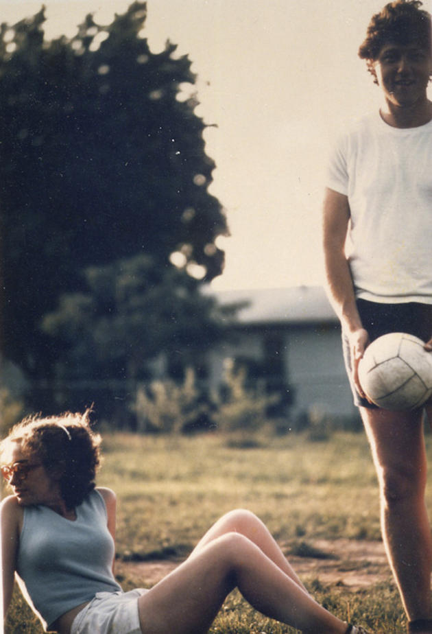 Ms and Mr Clinton, playing volleyball back in the 70s - Arkansas