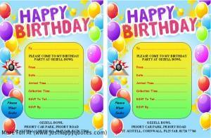 Blank teen birthday party invitations