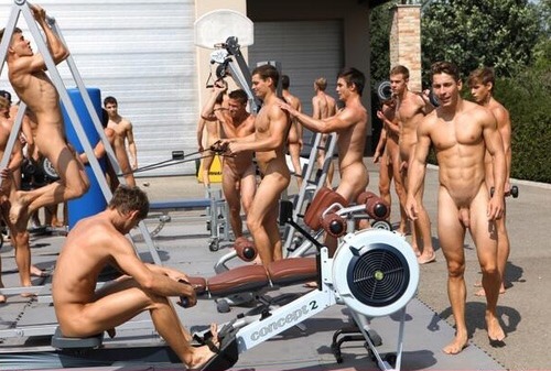 Outdoor nude workout