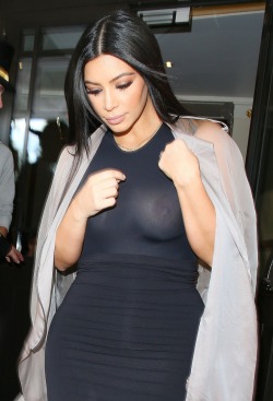 Kim kardashian see through top
