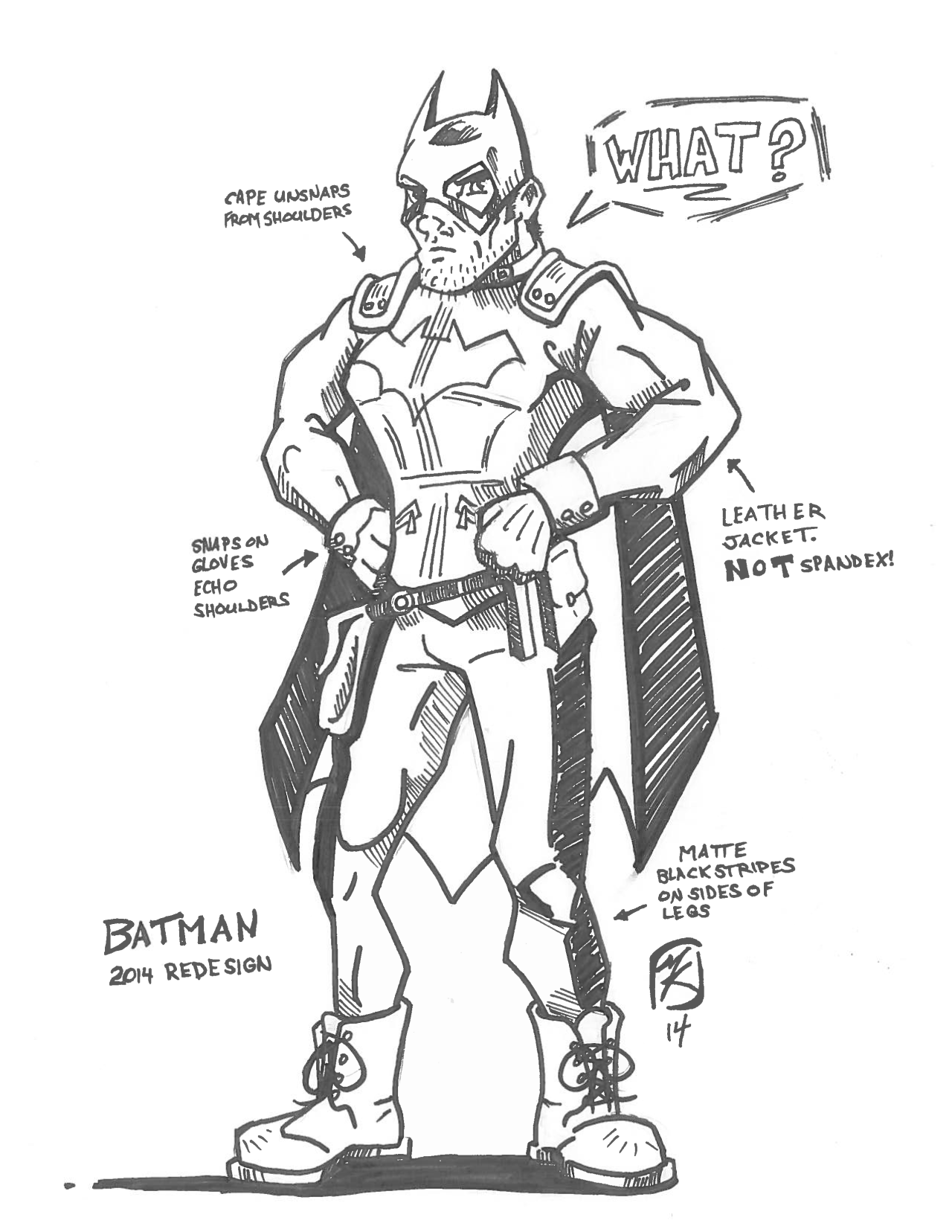 Batman Redesign 2014 - still a little rough, but I think it’s gonna work ;P