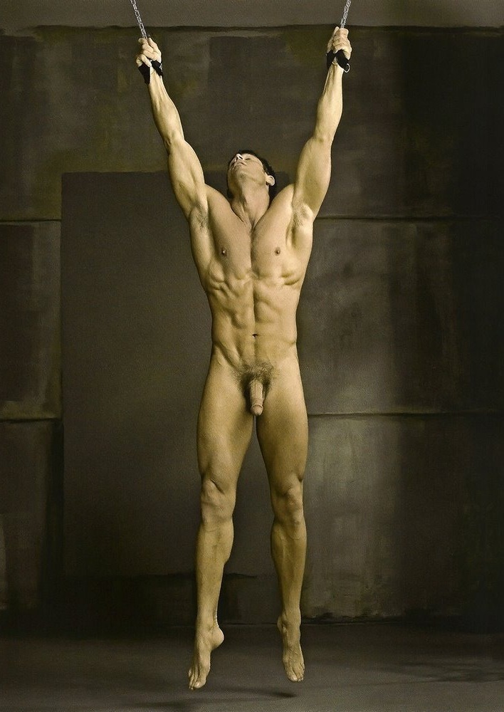 Nude male models body paint