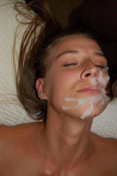 Cum spermmed on her mouth