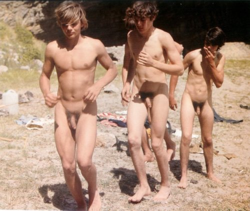 Teen boys at beach