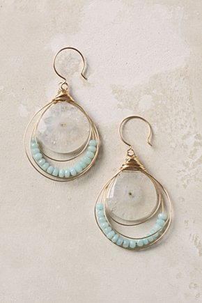 Glass bead drop earrings
