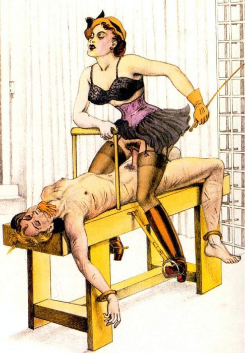 Bondage slave femdom handjob