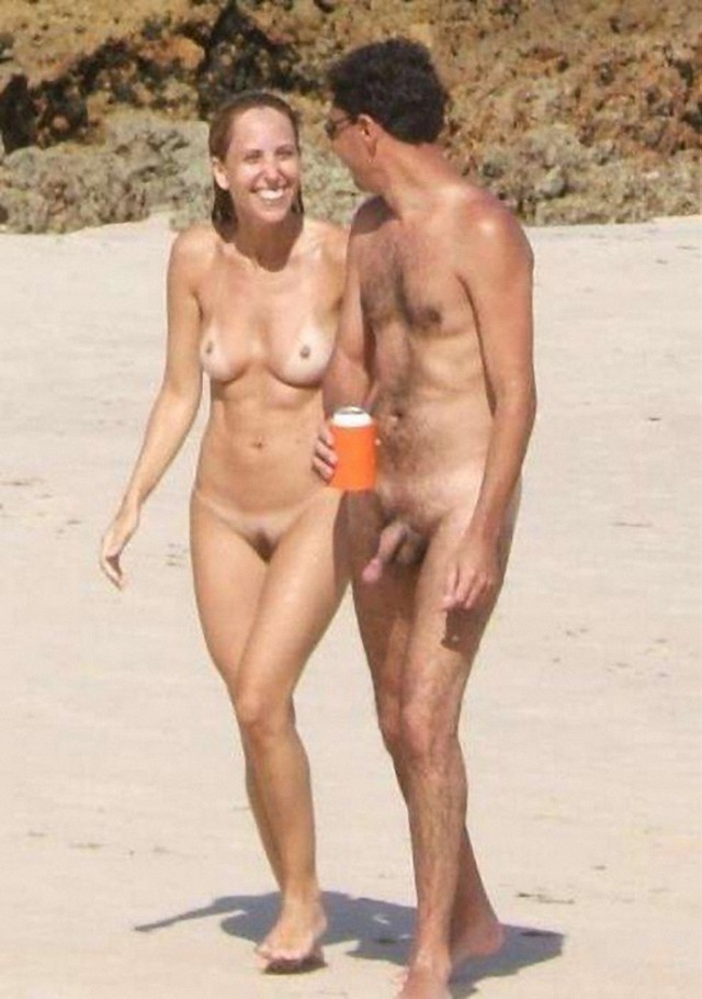 Nudist couple erection