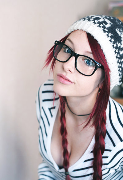 Cute teen with glasses