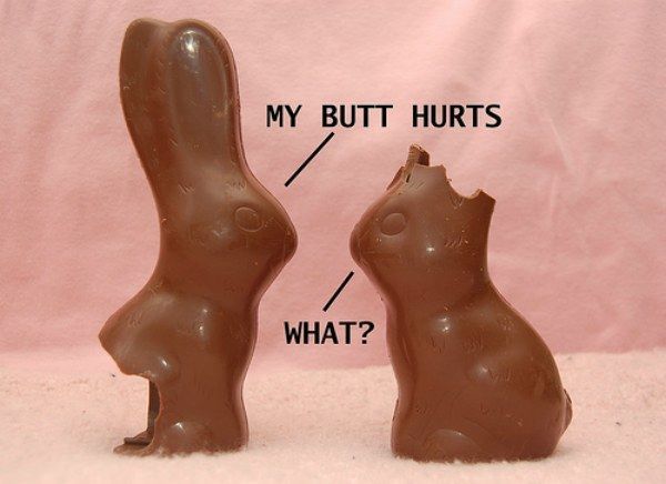 Funny happy easter bunny