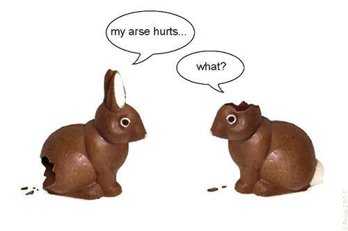 Funny happy easter bunny