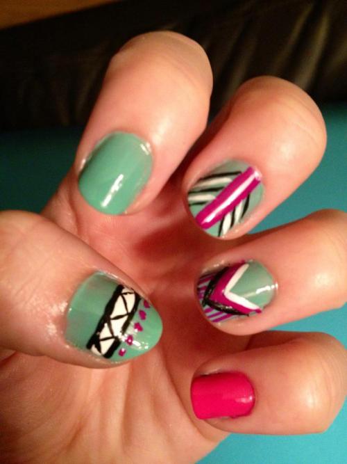 tribal print nails on Tumblr