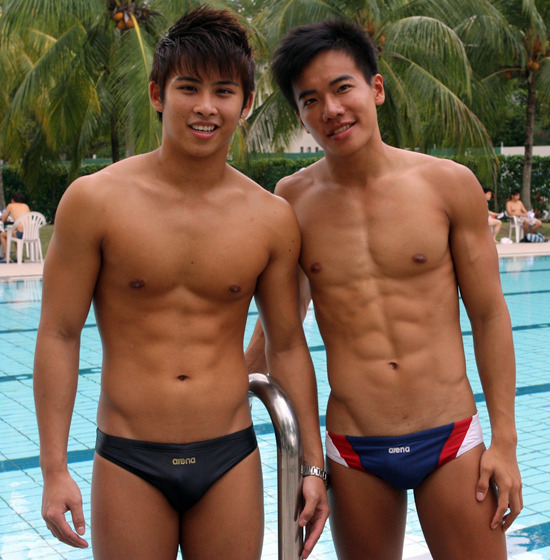 Nude boys swimming naked