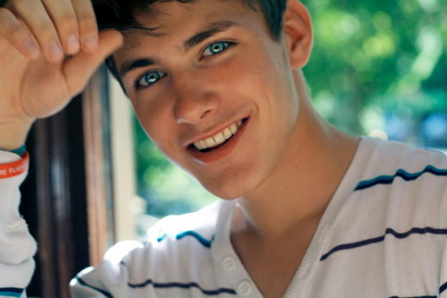 Boy with brown hair green eyes