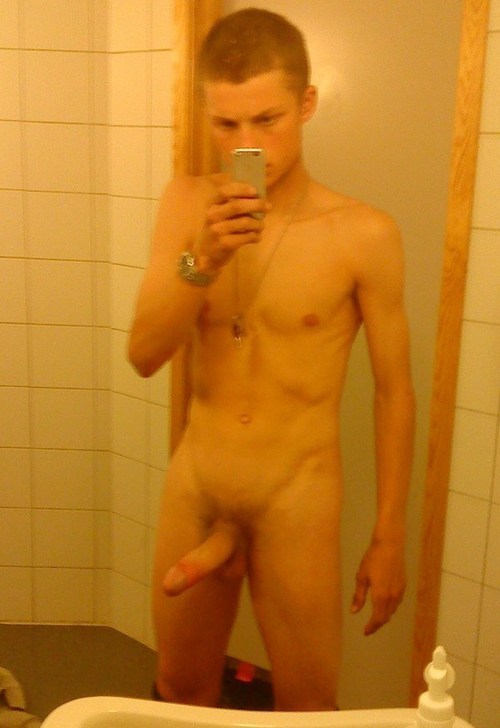 Cute boy mirror nude