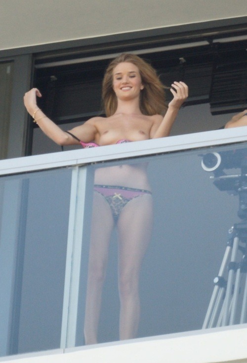 Public nude on balcony