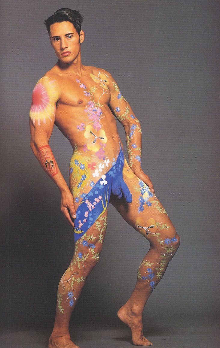 Men naked body painting males