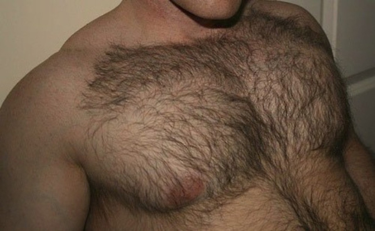 Hairy chest gay kiss
